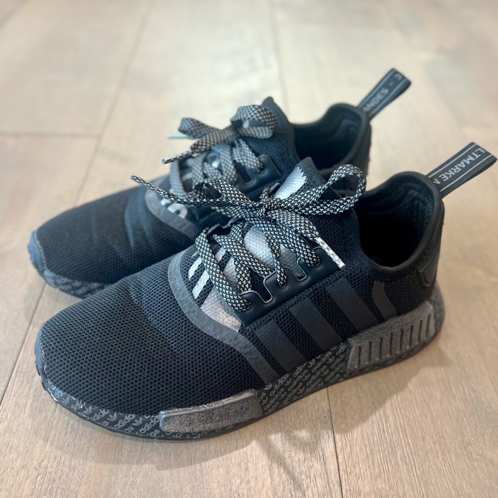 Adidas NMD_R1 Print Boost Black and Gray Sneakers